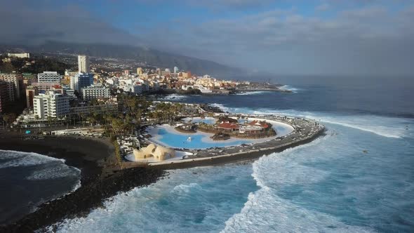 Aerial View of Puerto De La Cruz Tenerife