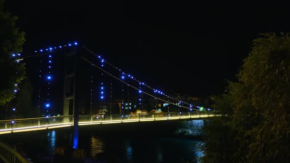Night illumination of pedestrian bridge