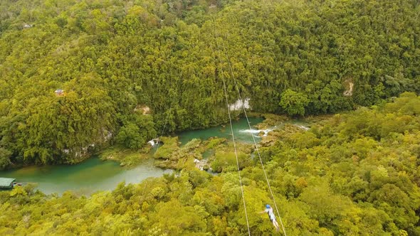 Attraction Zipline in the Jungle Bohol, Philippines