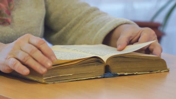 The Woman at the Table Slowly Flips Through a Book