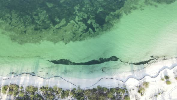 Aerial View of the Ocean Near the Coast of Zanzibar Tanzania