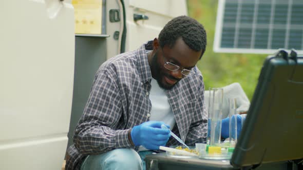 Black Man Doing Chemical Tests