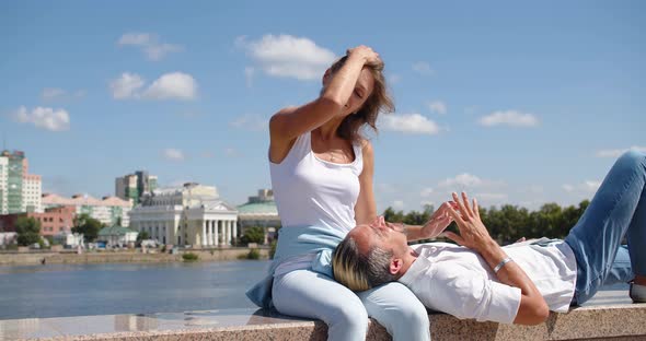 Couple in Love  They Enjoy Each Other Outdoor