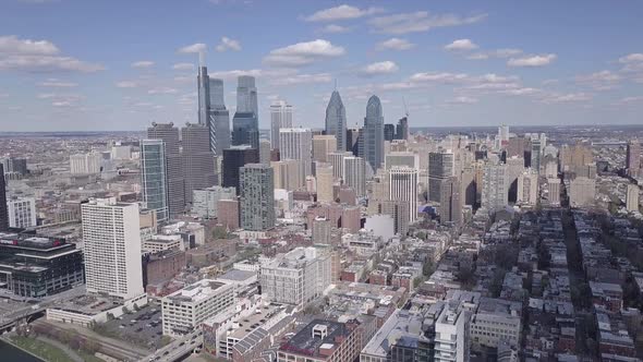 Aerial view of Philadelphia skyline