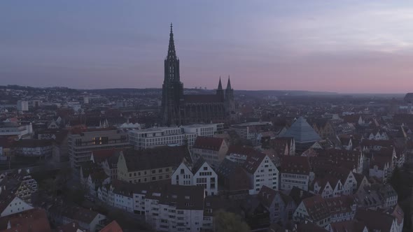 Ulm Minster Sunrise with Drone