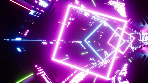 Neon Data VJ Tunnel Loop 4K