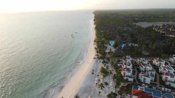 Aerial View of the Ocean Near the Coast of Zanzibar Tanzania