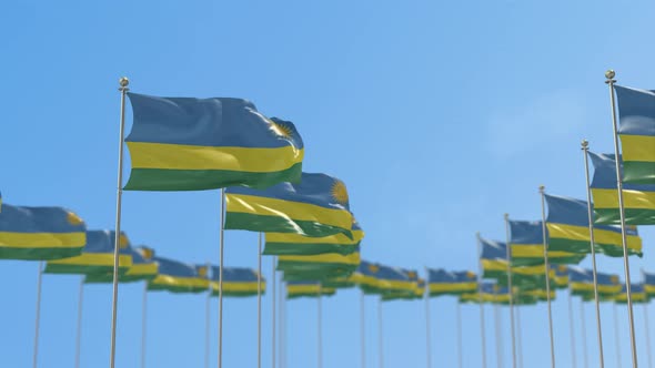 Rwanda Row Of Flags Animation