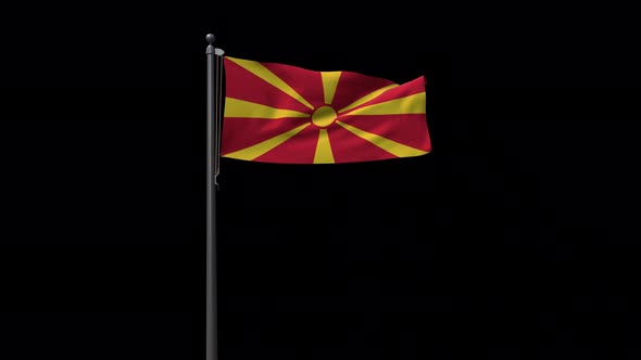 Macedonia Flag With Alpha 4K