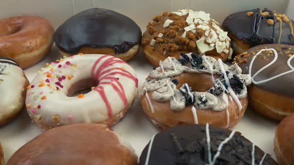 Opening Box Of Mixed Donuts