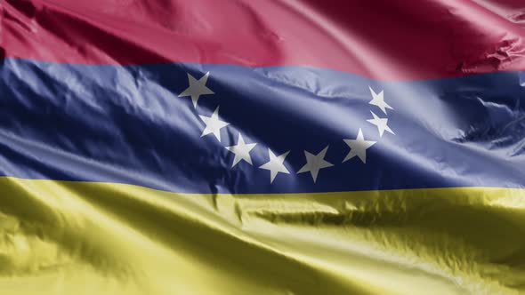 Venezuela flag waving on the wind. Slow motion. 20 seconds loop.