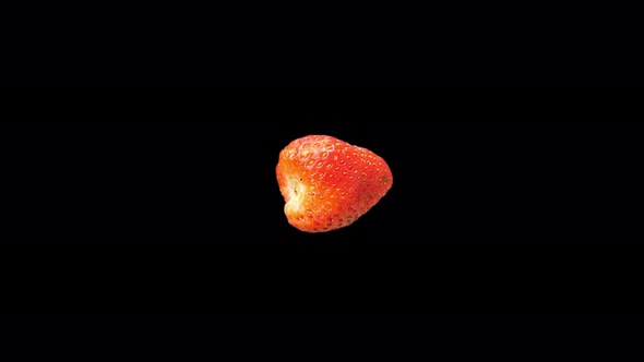 Realistic Red Strawberry Rotating With Alpha Channel