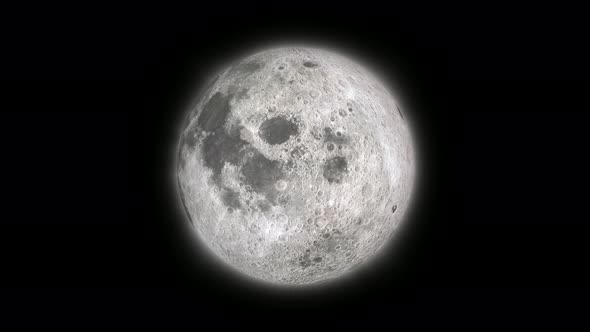 3d Realistic Glowing Rotated Moon