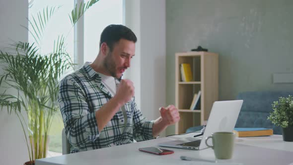 Man enjoying his success