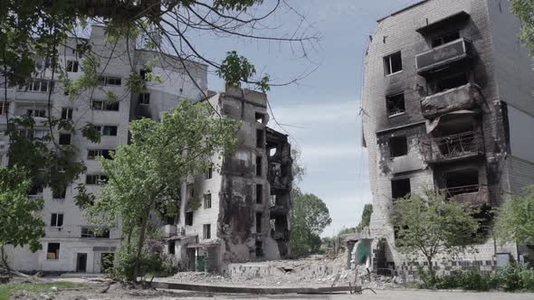 War in Ukraine  Destroyed Building in Borodyanka Bucha District