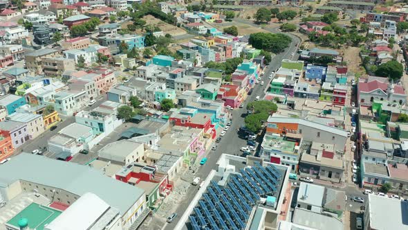 Flying Over The Bo Kaap in Cape Town South Africa