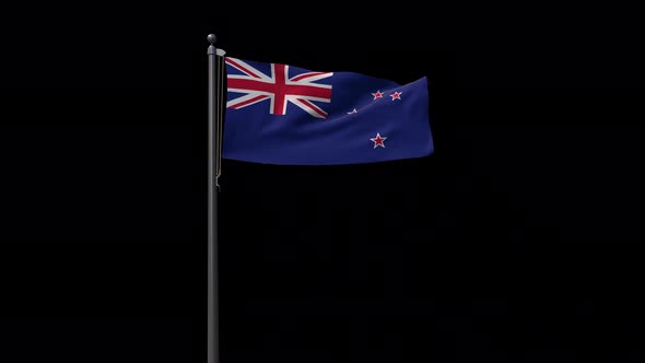 New Zealand Flag With Alpha 4K