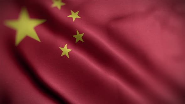 China Flag Textured Waving Close Up Background HD