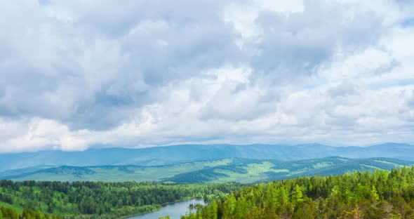 Mountain Lake Timelapse at the Summer or Autumn Time