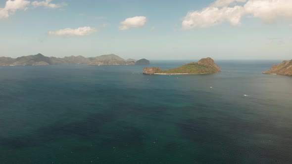 Seascape with Tropical Islands El Nido, Palawan, Philippines