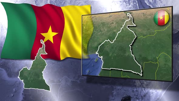 Camerun Flag And Map Animation alt