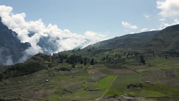 Colca canyon aerial images towards the cross of the condor.