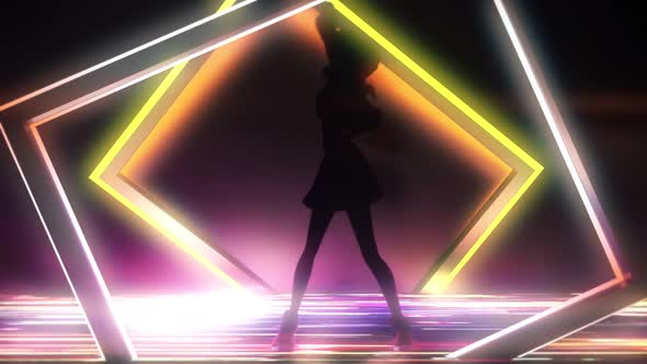 3D Animation K Pop Dancer In Lighting Stage