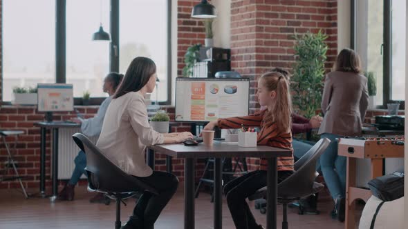 Bored Child Disturbing Business People at Work Office