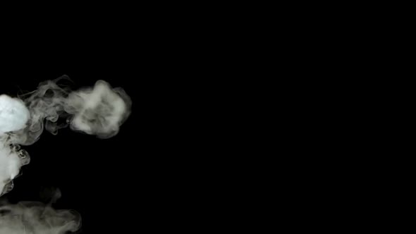 Smoke Rings of Dry Ice in Motion on a Black Background. Closeup