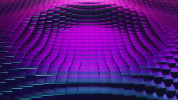 Abstract Ultraviolet Cubic Surface in Motion