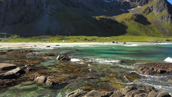 Beach Lofoten Islands Is an Archipelago in the County of Nordland, Norway