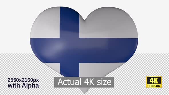 Finland Flag Heart Spinning