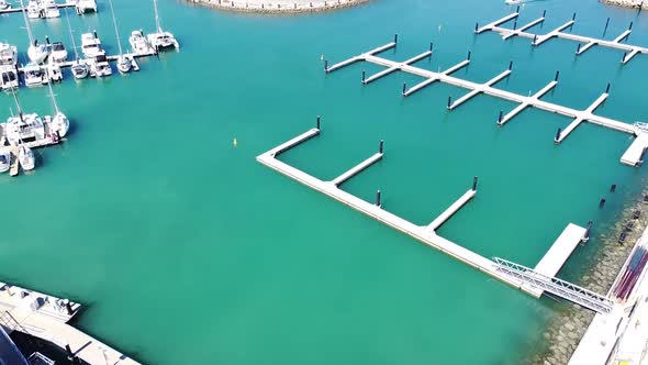Port Coogee Marina Perth Australia Scenic Aerial Flyover Boat Moorings