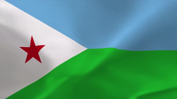 Djibouti Waving Flag 4K Moving Wallpaper Background