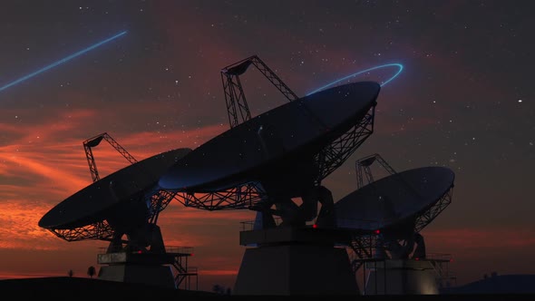 a group of space antennas or ground observatories observing space