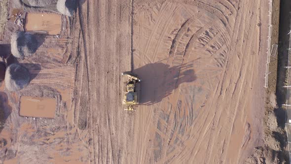 Bulldozer Using GPS Technology to Move Earth during Groundworks