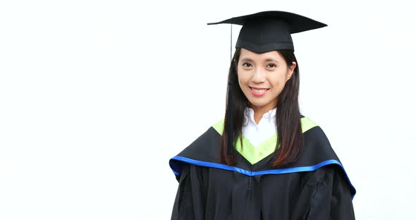 Woman graduated from university 