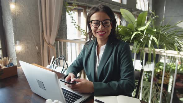 Businesswoman in Café