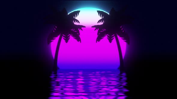 Retro Futuristic Sunset