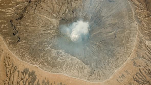 Active Volcano with a Crater