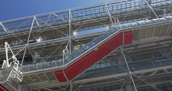 People turn at the entry of Centre Pompidou