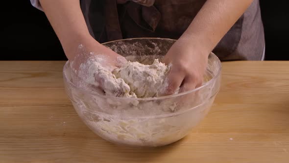 Process of Making Handmade Dough From Flour