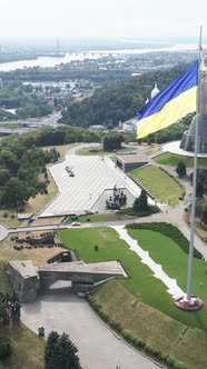 Vertical Video National Flag of Ukraine By Day