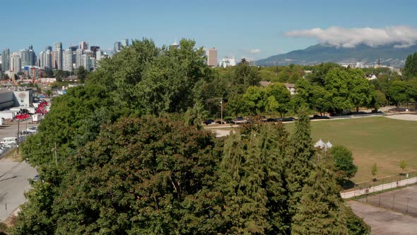 Scenic View Of Central Business District In Strathcona Vancouver Canada - Aeria; shot