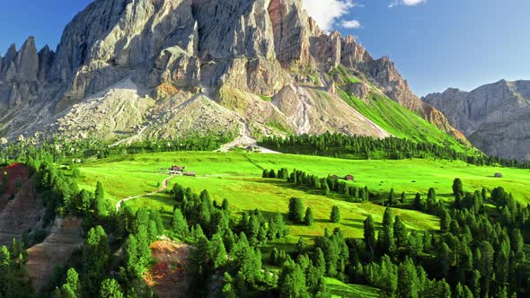 Majestic Passo delle Erbe in Dolomites, view from above