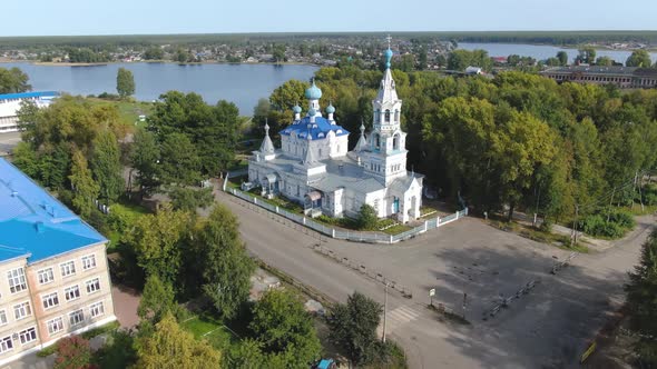 Flying Over a Russian Village on a Drone