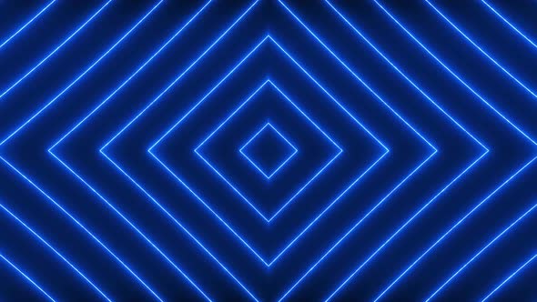 Blue Color Glowing Gloving Square Zoom In Animation