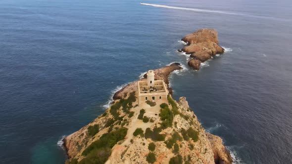 Punta Grossa lighthouse in Ibiza, Spain