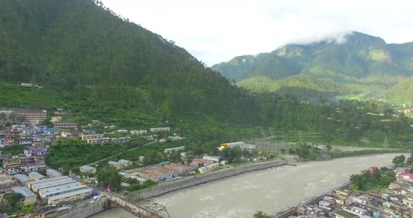  Utttarkashi City Along with River Bhagrathi River . 