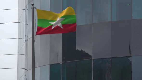 Myanmar  Flag Background 2K